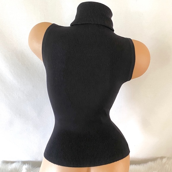 INC Petite Ribbed Sleeveless Turtleneck - Picture 4 of 7